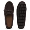 Suede moccasins with whipstitching