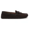 Suede moccasins with whipstitching