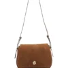 Suede saddle bag with Double B monogram
