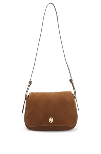 Suede saddle bag with Double B monogram Suede saddle bag with Double B monogram
