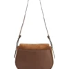 Suede saddle bag with Double B monogram