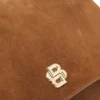 Suede saddle bag with Double B monogram