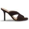 Suede sandals with crossover straps Suede sandals with crossover straps