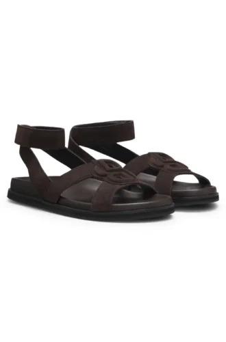 Suede sandals with Double B monogram