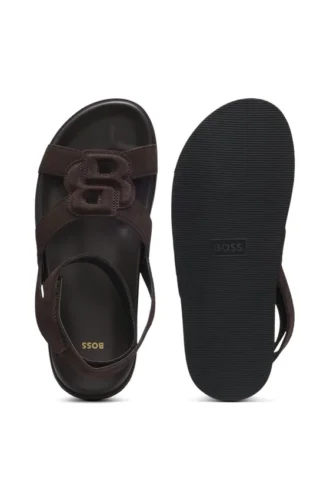 Suede sandals with Double B monogram