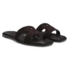 Suede slides with stitched Double B monogram