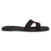 Suede slides with stitched Double B monogram