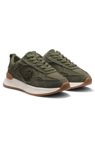 Suede sneakers with Double B monogram