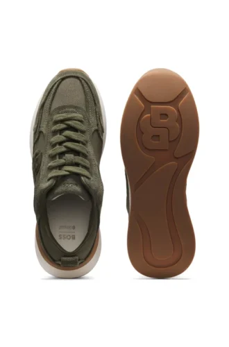 Suede sneakers with Double B monogram