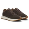 Suede sneakers with perforations
