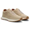 Suede sneakers with perforations