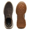 Suede sneakers with perforations