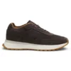 Suede sneakers with perforations