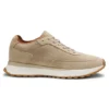 Suede sneakers with perforations