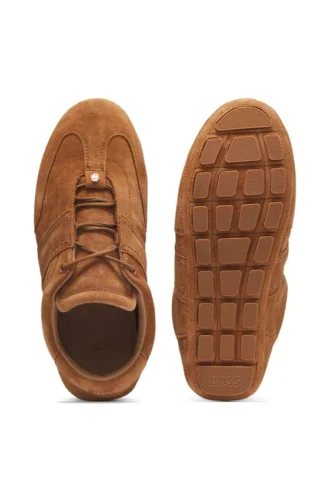 Suede trainers with Double B monogram