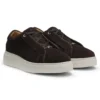 Suede trainers with hidden wedge