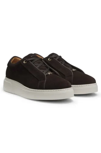 Suede trainers with hidden wedge