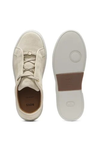 Suede trainers with hidden wedge