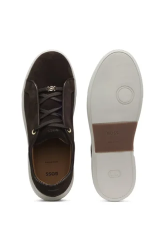 Suede trainers with hidden wedge