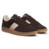 Suede trainers with smooth-leather trims
