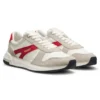 Suede-trim sneakers with logo details