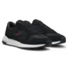 Suede-trim sneakers with logo details