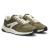 Suede-trim sneakers with logo details