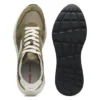 Suede-trim sneakers with logo details