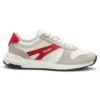 Suede-trim sneakers with logo details