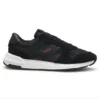 Suede-trim sneakers with logo details