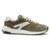 Suede-trim sneakers with logo details