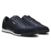 Suede-trim sneakers with ribbed sole