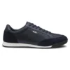 Suede-trim sneakers with ribbed sole