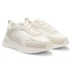 Suede-trim trainers in faux leather