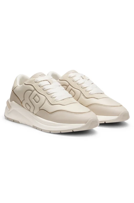 Suede-trim trainers with Double B monogram Suede-trim trainers with Double B monogram