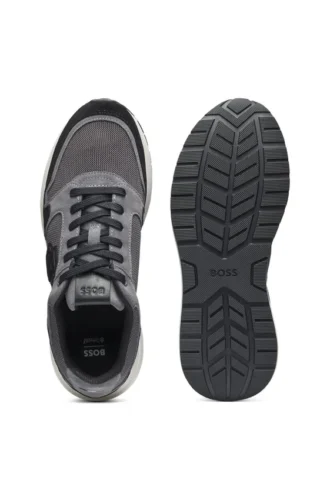 Suede-trim trainers with Double B monogram