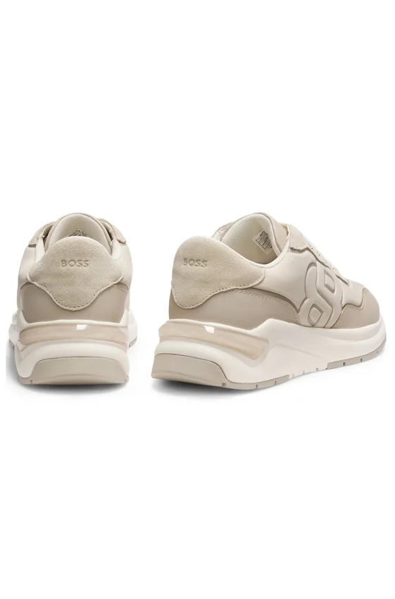 Suede-trim trainers with Double B monogram Suede-trim trainers with Double B monogram