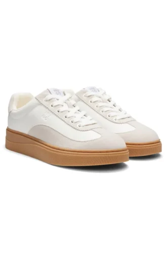 Suede-trim trainers with low profile