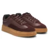 Suede-trim trainers with low profile