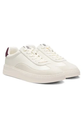 Suede-trim trainers with low profile