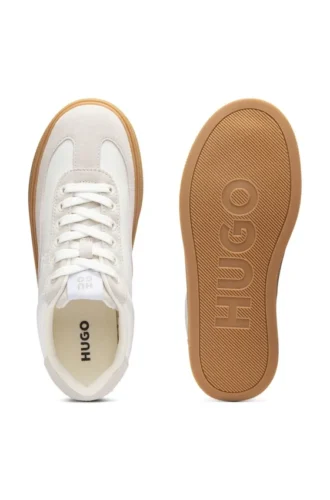 Suede-trim trainers with low profile