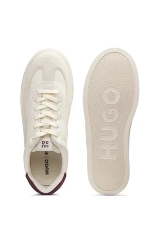 Suede-trim trainers with low profile