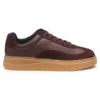 Suede-trim trainers with low profile