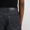 Super-wide-leg jeans in geometric-print denim