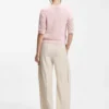 Sweater with open-knit sleeves