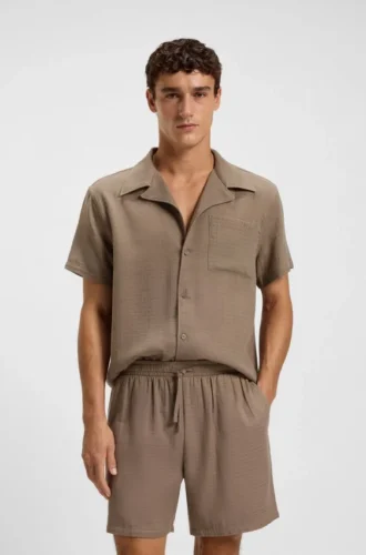 Swim shorts in cotton muslin