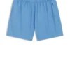 Swim shorts with all-over stacked logos