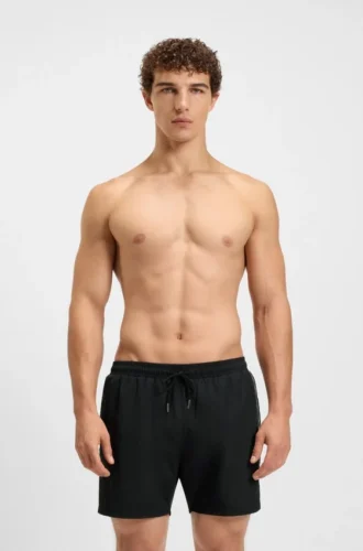 Swim shorts with foil-print logo