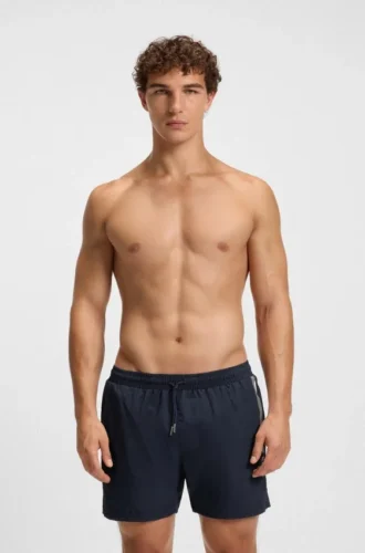 Swim shorts with foil-print logo