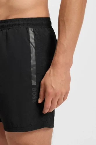 Swim shorts with foil-print logo